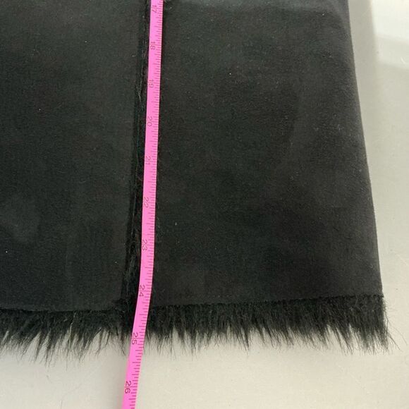 Relativity Womens Faux Suede Vest Size 1X Black Faux Fur Lined Zip Front - Picture 7 of 7